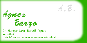 agnes barzo business card