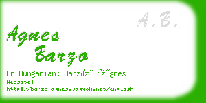 agnes barzo business card